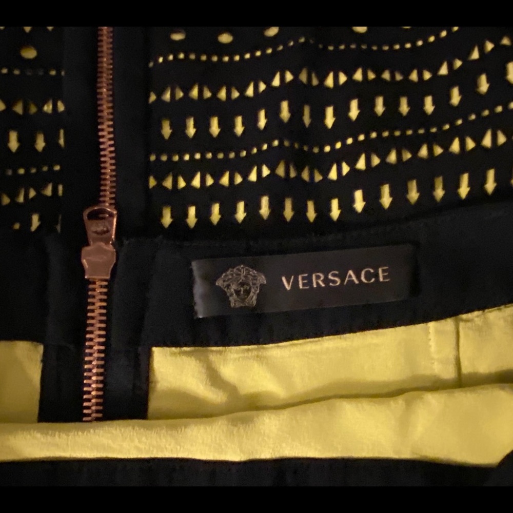 🎉HP Versace Pencil Skirt Lasercut Black/Neon NWT - Picture 5 of 6